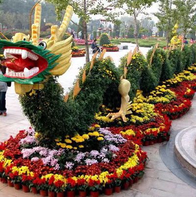 上海打扮175个花卉景点以经典“国旗色”红黄色系花卉为主营建喜庆吉祥气氛